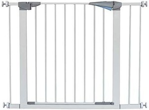 lot 23636 image: LEMKA Walk Thru Gate,Auto-Close Safety Gate Metal Expandable Pet Gate Includes 2.8  & 5.5  Extension for Pressure Mount for Stairs,Doorways,Fits Spaces Between 31  to 42  Wide 30  High