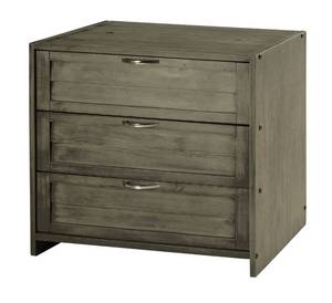 lot 23640 image: Donco Kids Louver 3 Drawer Chest in Antique Grey Finish