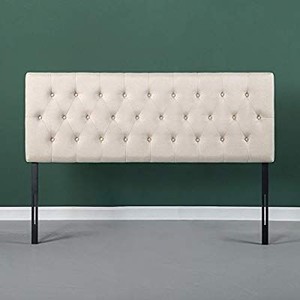 lot 23641 image: Zinus Trina Upholstered Modern Classic Tufted Headboard in Taupe, Queen
