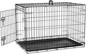 lot 23644 image: AmazonBasics Single Door Folding Metal Cage Crate For Dog or Puppy - 36 x 23 x 25 Inches
