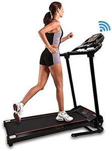 lot 23660 image: SereneLife Smart Digital Folding Exercise Machine - Electric Motorized Treadmill with Downloadable Sports App for Running & Walking - Pairs to Phones, Laptops, & Tablets via Bluetooth - SLFTRD18