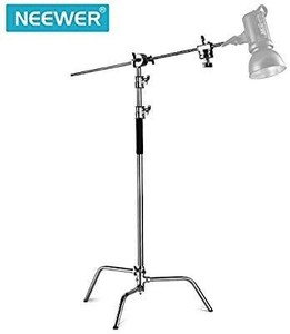 lot 23661 image: Neewer Pro 100% Metal Max Height 10ft305cm Adjustable Reflector Stand with 4ft120cm Holding Arm and 2 Pieces Grip Head for Photography Studio Video Reflector, Monolight and Other Equipment