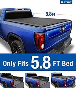 lot 23668 image: Tyger Auto T1 Roll Up Truck Tonneau Cover TG-BC1C9006 Works with 2014-2019 Chevy SilveradoGMC Sierra 1500  Fleetside 5.8 Bed  for Models Without Utility Track System