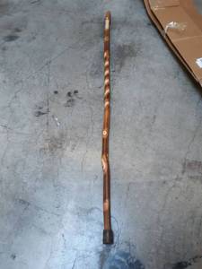 lot 23671 image: Brazos Trekking Pole Hiking Stick for Men and Women Handcrafted of Lightweight Wood and made in the USA, Hickory, 55 Inches