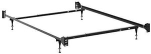 lot 23687 image: Storkcraft Full Size Metal Bed Frame Crib Conversion Kit, Black, Metal Bed Frame Kit to Convert Infant & Toddler Cribs into Beds