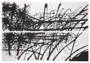 lot 23701 image: Ashley Furniture Signature Design - Jace Splatter Wall Art - Set of Two - Contemporary - BlackWhite