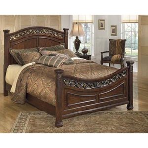 lot 23706 image: Leahlyn Queen Panel Footboard Warm Brown