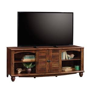 lot 23721 image: Harbor View Entertainment Credenza with Louvered Doors - Curado Cherry - Sauder