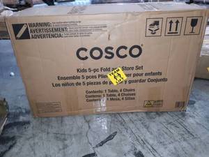 lot 23723 image: Cosco Kids 5-Piece Fold-n-Store Table and Chair s Set