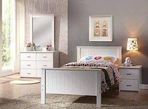 lot 23731 image: ACME 30025T Bungalow Bed, Twin, White