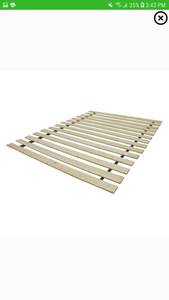 lot 23740 image: Classic Brands Heavy Duty Attached Solid Wood Bed Support Slats, 54  W-Full, White