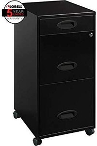 lot 23743 image: Lorell LLR17427 SOHO Mobile Cabinet, Black