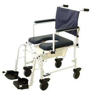 lot 25029 image: Invacare Mariner Rehab Shower Wheelchair, with Commode Opening, 18  Seat Width, 6895