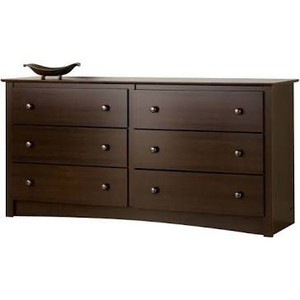 lot 25031 image: Prepac Fremont 6 Drawer Dresser, Espresso