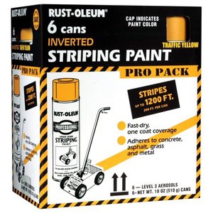 lot 25963 image: Rust-Oleum Professional Striping Paint Yellow, Contractor 6pk