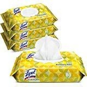 lot 27065 image: 4 Pack Lysol Handi-pack Disinfecting Wipes 80ct Each Lemon & Lime Blossom