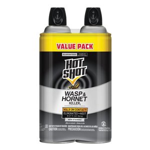 lot 27071 image: Hot Shot 13412 Wasp and Hornet Killer Aerosol, 14-Ounce, 4-Pack - 2 Tops Damaged