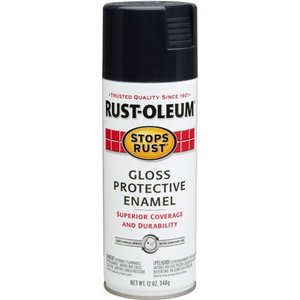 lot 27196 image: (5) Rust-Oleum 7779830 Stops Rust Spray Paint, 12-Ounce, Gloss Black