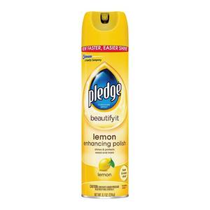 lot 27218 image: (2) Pledge Lemon Clean Furniture Spray 9.7 oz & Enhancing Wipes