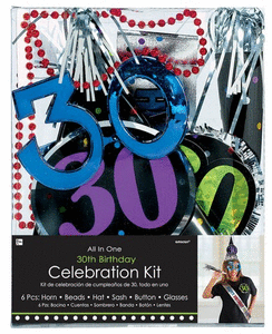 lot 27239 image: All In One 30th Birthday Party Kit (6 Piece) - 920005