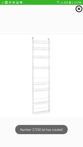 lot 27251 image: ClosetMaid 8-Tier Over-the-Door Adjustable Wire Rack - White
