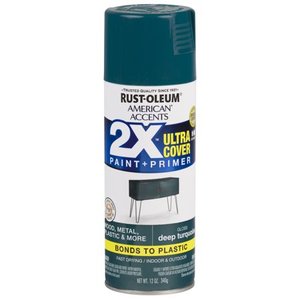 lot 27514 image: Deep Turquoise, Rust-Oleum American Accents 2X Ultra Cover, Gloss Spray Paint, 12 oz