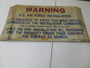 lot 1296 image: US Airforce Sign