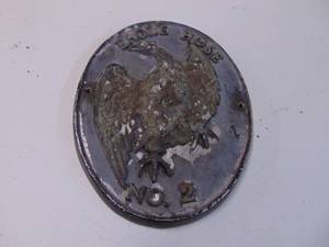 lot 1320 image: Eagle Hose #2 - Cast aluminum Plaque