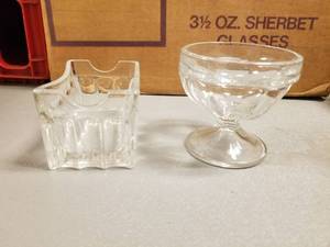 lot 1822 image: (22) Glass Sugar Holders, (24) Glass Sherbet Glasses