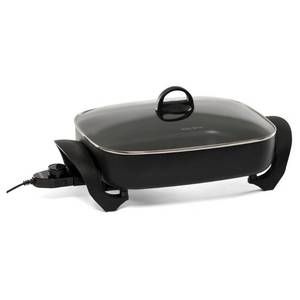 lot 1824 image: West Bend Extra-Deep 12  x 14.5  Oblong Electric Skillet, Black Clear