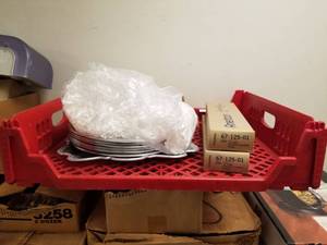 lot 1826 image: Charger Plates, Bread Crate, Straws, Portion Control Cups