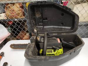 lot 3804 image: Poulan 46cc gas chainsaw in case