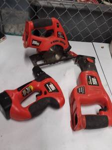 lot 3838 image: Black and Decker Drill, Circular Saw and Reciprocating Saw