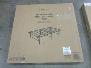 lot 14 image: 18 High Bi-Fold Metal Bed Frame TWIN SIZE