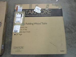 lot 13 image: Square Wood Folding Table