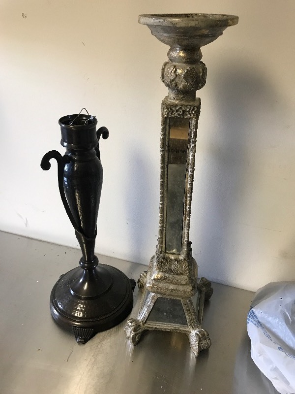 lot 1004 image: Two candleholders