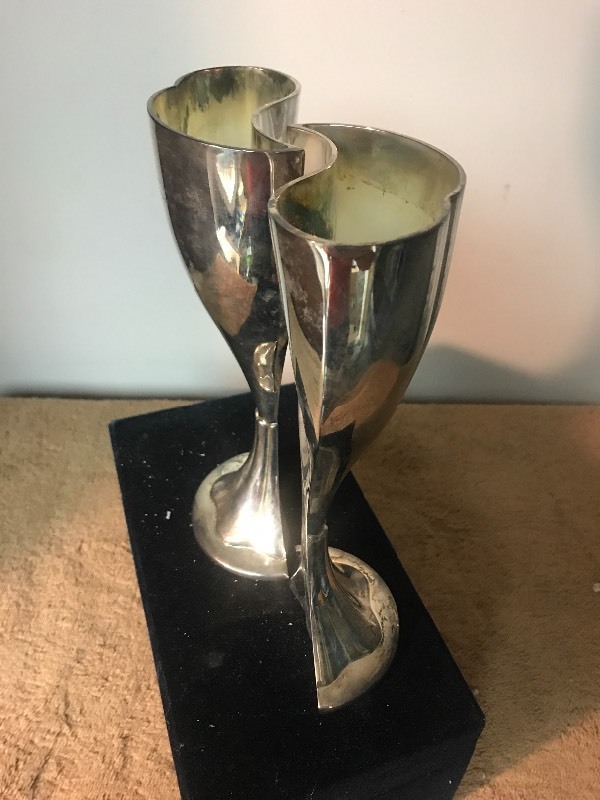 lot 1078 image: Unique toasting chalices looks like one becomes too with case