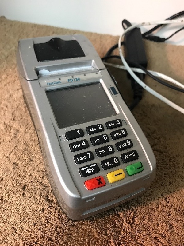 lot 184 image: Credit card machine with chip reader came out of working business