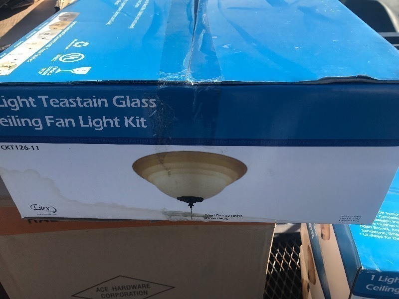 lot 628 image: New in box ceiling fan light fixture