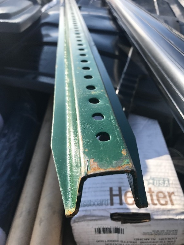 lot 937 image: Heavy duty 7 foot tall sign post for use as stock steel
