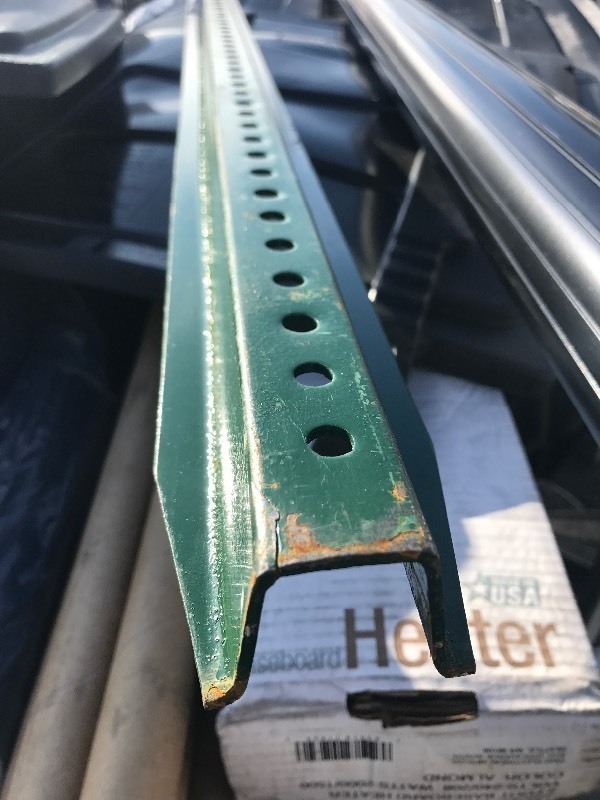 lot 939 image: Heavy duty 7 foot tall sign post for use as stock steel