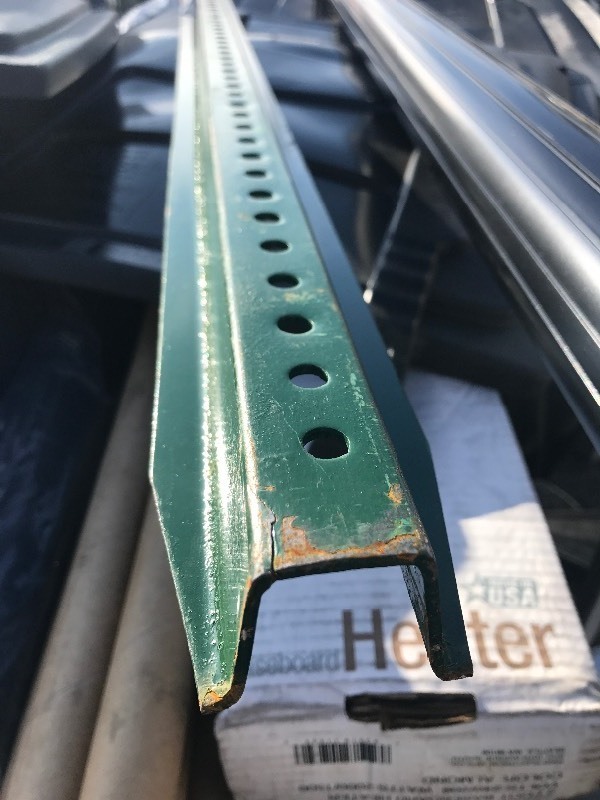 lot 940 image: Heavy duty 7 foot tall sign post for use as stock steel