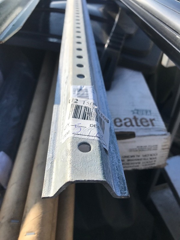 lot 941 image: Heavy duty 7 foot tall sign post for use as stock steel