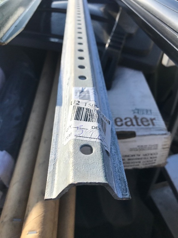 lot 943 image: Heavy duty 7 foot tall sign post for use as stock steel