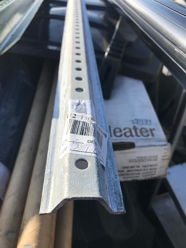 lot 944 image: Heavy duty 7 foot tall sign post for use as stock steel