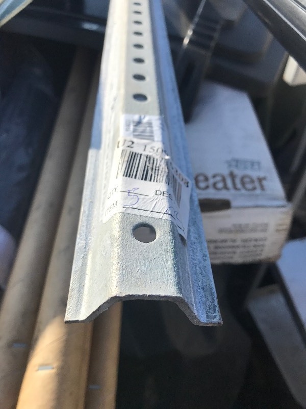 lot 945 image: Heavy duty 7 foot tall sign post for use as stock steel