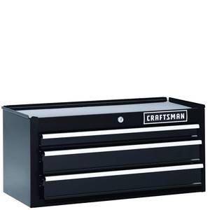 lot 3325 image: 26 in. 3-Drawer Heavy-Duty Ball Bearing Middle Chest - Black
