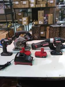 lot 3429 image: 4 Piece Cordless Set With 2 Batteries
