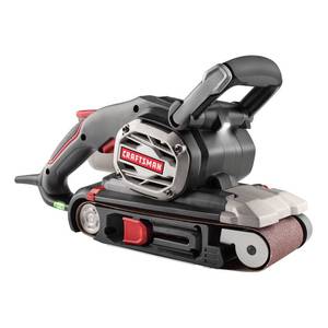 lot 3472 image: Craftsman Belt Sander 8 Amp 3X21 in. Pad Variable Speed LED Indicator Adjustable Auxillary Handle 39596