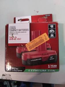 lot 3501 image: 2 Pack Compact Batteries